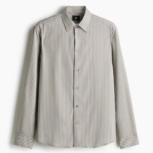 H&M Men's Gray Pinstripe Dress Shirt